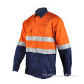 เสื้อเชิ้ตทำงาน FR ฝ้าย Hi Vis